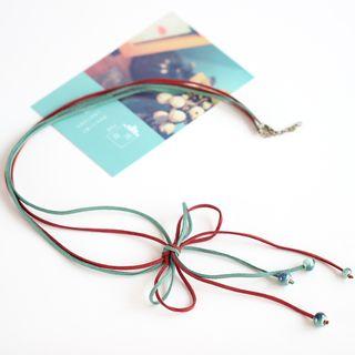 Two Tone Bow Accent Necklace