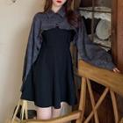 Plaid Cropped Shirt / Spaghetti Strap Dress