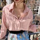 Pocket-patch Linen Blend Shirt Pink - One Size