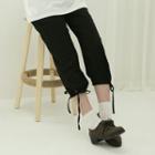 Strappy Cropped Jogger Pants Black - One Size