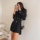 Inset Shorts Double-breasted Blazer Dress
