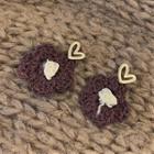 Alloy Heart Yarn Flower Dangle Earring