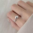 Bead Sterling Silver Open Ring Ring - S925 Silver - Silver - One Size