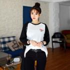 Rose Print Raglan-sleeve T-shirt