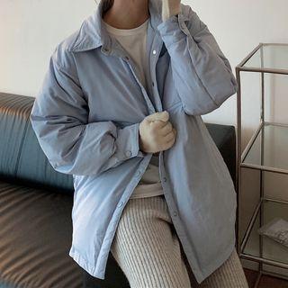 Padded Button Jacket Light Blue - One Size