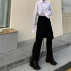 Shirt / Midi A-line Skirt / Wide-leg Pants / Set