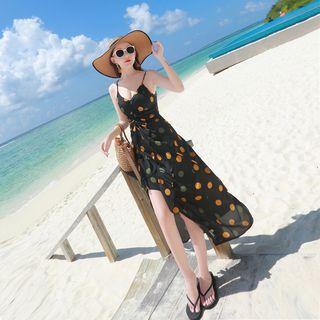 Dotted Strappy Maxi Dress