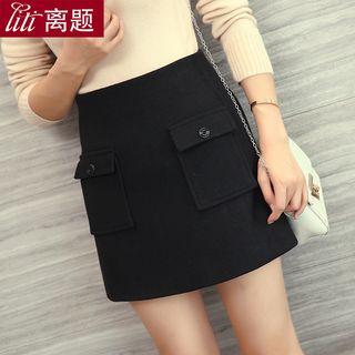 Pocket Detail A-line Skirt