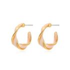 Twisted Glaze Open Hoop Earring 1 Pair - Gold - One Size