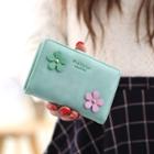 Faux-suede Flower Applique Wallet