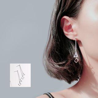 925 Sterling Sliver Geometric Dangle Earring 1 Pair - As Shown In Figure - One Size