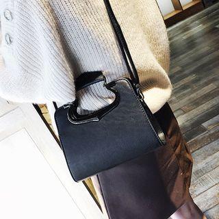 Faux-leather Satchel With Strap