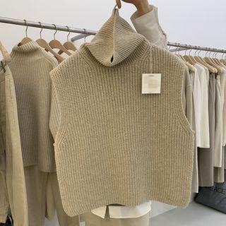 Turtleneck Cropped Sweater Vest