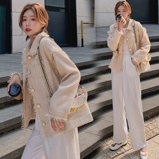 Frayed Tweed Shirt Jacket