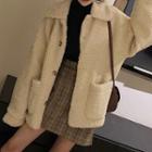 Fleece Jacket / Mini A-line Plaid Skirt