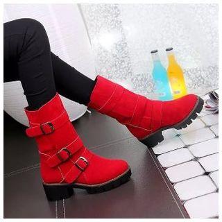 Block Heel Mid-calf Boots