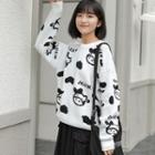 Printed Sweater Black & White - One Size
