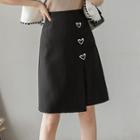 Heart-accent A-line Skirt