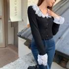 Lace Slim-fit Jacket Black - One Size