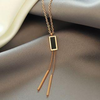 Alloy Rectangle Pendant Necklace As Shown In Figure - One Size