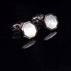 Geometric Shell Cufflinks Silver - One Size