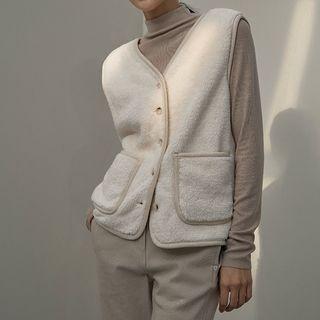 V-neck Fleece Sweater Vest
