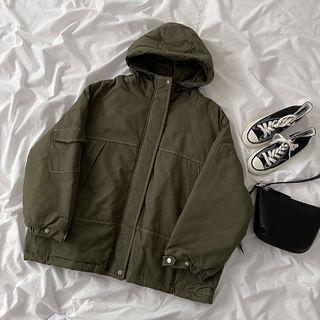 Hood Padded Jacket Army Green - One Size