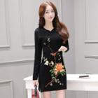 Floral Embroidered Knit Dress