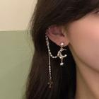 Moon & Star Cross Asymmetrical Alloy Earring