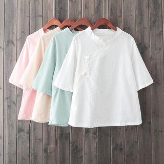 Plain 3/4-sleeve Hanfu Top