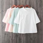 Plain 3/4-sleeve Hanfu Top