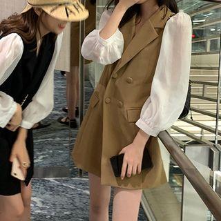Balloon Sleeve Panel Blazer
