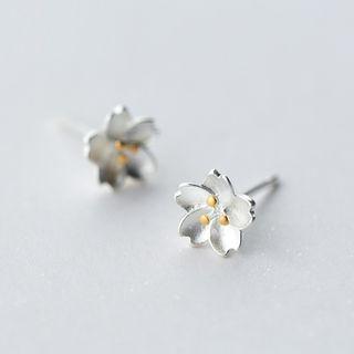 925 Sterling Sliver Flower Earrings