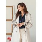 Tall Size Flap Belted Trench Coat