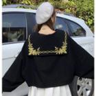 Embroidered Sailor-collar Sweatshirt