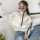 Corduroy Zip-front Pullover