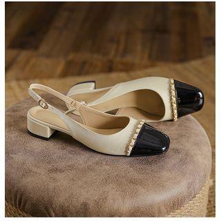 Two-tone Block-heel Sandals