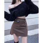 Mini A-line Skirt / Chain Strap Waist Bag