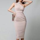 Cutout-shoulder Slit Bodycon Dress