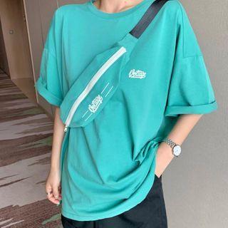 Set: Short-sleeve Lettering T-shirt + Sling Bag