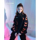 Loose-fit Colorblock Printed Windbreaker