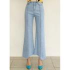 Seam-trim Cutout Wide-leg Jeans