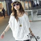 Cut-away Sleeve Crinkled Top
