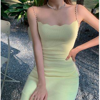 Chain Strap Midi Sheath Dress