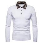 Camo Panel Long-sleeve Polo Shirt