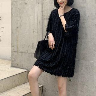 Short Sleeve Fringed Dress