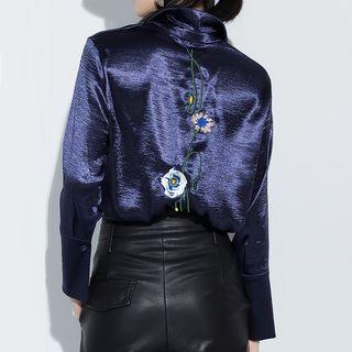 Long-sleeve Shimmer Embroidery Blouse