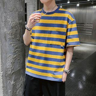 Striped Short-sleeve Pocket T-shirt
