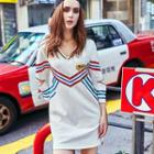 3/4-sleeve Sequined Mini Dress