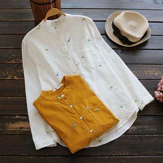 Embroidery Cordoroy Blouse